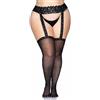 Leg Avenue Plus Size Backseam Stockings BLACK
