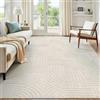 Enyhom Tappeto Salotto Pelo Corto, Classico Geometrico, Beige, 140 x 200 cm | Tappeto con motivo archi moderni, grande, antiscivolo, morbido e soffice, non perde pelo, per ufficio, sala da pranzo