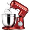 Kitchen in the box Fab by Kitchen in the box Impastatrice Planetaria, 6L Planetaria Professionale 1300W, 10 Velocità con Uncino Impastatore, Mescolatore e Frusta Sbattitrice (Rosso)