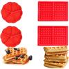 VOARGE 4 stampi in silicone per cialde e dolci, a forma di cuore e rettangolari