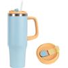 profiwoab Tazza termica con cannuccia e manico, 1,2 l, in acciaio inox, a doppia parete, a prova di perdite, a prova di perdite, 24 ore, freddo, 18 bicchieri da viaggio senza BPA