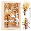 Qhpbuy Regalo in Denaro Matrimonio, Regalo di Nozze Regalo di per gli Sposi, Comprend un Coffret en bois pour Cadres, des Tubes à Essai et des Fleurs Séchées Convient au mariage