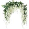 JUSTOYOU 2 ghirlande artificiali di Wisteria, da 2,1 m, per matrimoni, da parete, da ballo, decorazione all'aperto (bianco)