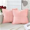 Artscope 2 Pezzi Federe in Velluto a Coste Decorative Fodere Cuscino a Strisce Moderno Elegante Morbido Quadrato per Camera da Letto Casa Ufficio Soggiorno 50x50cm Rosa