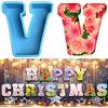 Yanmucy Stampi in silicone 3D alfabeto grande a forma di lettera epossidica per resina tampi fai da te in resina per lettere di cioccolato per compleanno matrimonio festa di Natale decorazioni artigianali