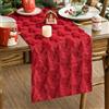 Artoid Mode - Runner da tavolo in morbido peluso di velluto con effetto pelliccia di albero di pino rosso, decorazione natalizia per cucina invernale, festa, 33x183 cm