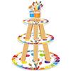 Fuwraixis Alzata per torte Arte dei graffiti, Torre di dolci a tre livelli, Decorazione di torte a tema pittura, Adatto per decorazioni di feste di compleanno per bambini e adulti
