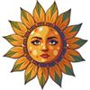 CREATCABIN Decorazione Murale in Metallo A Forma di Girasole Rustica da Appendere in Ferro per Esterni con Sole Colorato per Veranda Soggiorno Ufficio Giardino Balcone 30x30cm