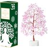 Crocon Albero di cristallo di quarzo rosa, albero della vita, albero della vita, base al quarzo, bonsai, per stanza, ufficio e camera da letto, regalo spirituale, meditazione, regalo di compleanno per donne