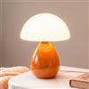 Dawnwake Lampada da Comodino a Forma di Fungo, Lampada da Tavolo a LED Dimmerabile Decorativa per Soggiorno, Camera da Letto, Lampada da Comodino a Fungo, Base in Ceramica, Vetro, Piccola Lampada da