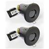 Sweier 2XSweier Faretto da incasso a LED con resistenza al fuoco di 90 minuti, faretto impermeabile IP65, faretto da incasso nero GU10 in alluminio pressofuso (lampadina non inclusa)