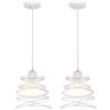 iDEGU 2 Pezzi Lampadari a Sospensione Moderni Lampada da Soffitto Creativo Design Spirale a Cascata E27 Lampada a Sospensione Vintage per Camera da Letto Soggiorno Cucina Sala da Pranzo (20cm, Bianco)