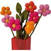 your castle Bouquet di 7 fiori in feltro fatti a mano e 1 ast, commercio equo, decorazione sostenibile in feltro, fiori artificiali realistici, fiori tessili, set di feltro, fiori di stoffa, fiori di
