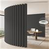 JILRON Paravento divisorio, montaggio a soffitto su guide, divisorio per la privacy flessibile (Grigio - A243 x L270 cm)
