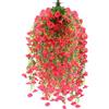 msymsyu Glicine Finto 4 Pezzi Fiori Finti Rosso Rosa Piante Finte Cascanti 76cm Fiori Artificiali per Decorazione Parete Balcone Portico Giardino Casa Festa Fiori Finti Glicine