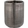 WENKO Bicchiere porta spazzolini Rivara, porta spazzolino e dentifricio di qualità in ceramica fine, decorazione argento, ideale per bagno e WC di cortesia, decorato a mano, Ø 7,5 x 9,5 cm, argento