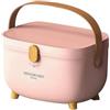 Severnier Scatola medicine, Porta medicine casa scatola 2 strati, medicine box, multifunzione Organizer per medicinali, per pronto soccorso, per la casa (Fiori Rosa)