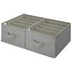GRANNY SAYS Organizer Armadio Salvaspazio, confezione da 2 Organizer Armadio Cassettiera per Jeans, Organizer Cassetti Armadio Pieghevole, Organizer Vestiti, Scatole Organizer Armadio, Grigio