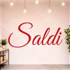Gigio Store Kit 5 Adesivi SALDI per Vetrine Negozi - Scritte Prespaziate Senza Sfondo in Vinile Rimovibile - Vetrofanie Saldi Estivi/Invernali, Allestimento Vetrine (60x25 cm - Rosso - D)