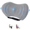 Aipwerer Cuscino Lombare per Auto,Cuscino Posteriore in Memory Foam per Seggiolino,Cuscino di Supporto Lombare Regolabile,Ridurre La Pressione Lombare per la Casa,Ufficio,Auto (Grigio)