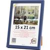 3-B Cornice portafoto LUND - blu scuro - 15 x 21 cm (A5) - Cornice in legno, cornice per foto con vetro acrilico