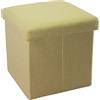 INTIRILIFE Pouf Pieghevole 30x30x30 cm in Verde Primavera - Cassapanca Cubo Contenitore Imbottito de Tessuto a l'Ottica Lino con Coperchio - Ottomane Poggapiedi Sgabello Panca Poltrona