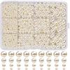 Zhenle 1320 perline di vetro beige, perle d'imitazione bianco crema, per la creazione di gioielli, collane, bracciali, gioielli (∅ 4, 6, 8, 10 mm)