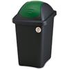 Stefanplast, Pattumiera Basculina multipat, portarifiuti, con Coperchio Basculante, Nero Verde, 29x39x50 cm