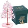 Crocon Albero della vita con base a cuore in cristallo regalo per donne cristalli curativi in quarzo rosa albero portafortuna denaro decorazioni per la casa Feng Shui regalo per mamma e moglie