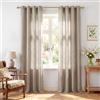PONY DANCE Tende per Salotto Eleganti Effetto Lino 2 Pezzi L 140 x A 245 Tende Semitrasparenti Camera da Letto per Interni Curtains Cameretta Bambini con Anelli CM, Naturale