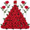 Yimomoyi 50 pezzi di rose artificiali rosse, singole a stelo lungo rosso scuro, rose artificiali realistiche per decorazioni nuziali, bouquet da sposa, proposte di matrimonio, feste di complea