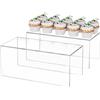 Sezanrpt Ripiano acrilico Riser 30 x 14 x 12,5 cm, confezione da 2, organizer per espositori acrilici, per figurine, cosmetici, borse, scarpe, giocattoli, oggetti da collezione, 30 x 14 x 12,5 cm