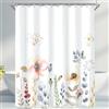 Lerores Tenda per doccia 240x180cm, con fiori e piante, bordo pesante antiruggine, resistente alla muffa, tessuto idrorepellente, lavabile in poliestere, tende da bagno per bagno, vasca da bagno con