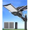 JAYNLT X-10000W Lampione Solare LED Esterno Potente e Telecomando | 6500K Alta Luminosità Faro Esterno con Pannello Solare, IP67 Impermeabile lampioni Solari per Cortile Garage Strada Giardino