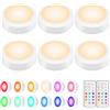 BLS AA-1062 - Luci a LED senza fili con telecomando e timer, 3 batterie AA, luci a spinta che cambiano colore, si attaccano ovunque per armadio della cucina, confezione da 6