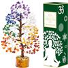 Crocon 7 Chakra Albero della Vita in Cristallo - Gemma Artificiale Regalo Spirituale dei Soldi - Decorazione Curativa per la Casa - Regali di Compleanno per le Donne