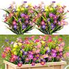 DabbOo 6 Mazzi Fiori Finti per Cimitero Fiori Artificiali da Esterno Plastica Resistente Alle Intemperie per Esterni Bouquet Resistente ai Raggi UV Adatto per Decorazioni di Matrimoni Giardini