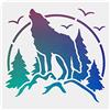 FINGERINSPIRE Stencil Montagna di Lupo 30x30cm Plastica per Pittura del Bosco Riutilizzabile Parete di Legno