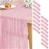 Pesonlook 16 confezioni di runner da tavolo in garza di colore rosa chiaro, runner da tavolo in garza rustica boho da 10 piedi di lunghezza, 21,5 x 120 pollici per matrimonio, doccia nuziale, festa, decorazione