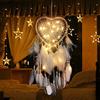 Dsaren Acchiappasogni Piume Decorative Led Indiano Dream Catcher Wall Piume Acchiappa Sogni Fatto a Mano Per Ragazze Camera da Letto Casa Parete Decorazione Regalo di Natale (Bianco)