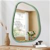 HLFMVWE Specchio Asimmetrico per Parete con Cornice in Legno Accento Irregulare Moderno Specchio da Parete Unico Decorativo per Toeletta, Bagno, Soggiorno, Camera da Letto, Ingresso, Corridoio Piccolo