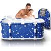 Kiseely Vasca da bagno portatile, vasca da bagno pieghevole da 120 cm, installazione gratuita, vasca da bagno addensata a 7 strati con supporto in metallo, SPA (Stile stellare M2)