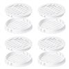 Qzakce Griglia di Ventilazione 8 Pezzi Rotondo Foro di Ventilazione in Plastica Vent Systems 80mm per Cucine,Armadi, Bagni, Armadio per Scarpe, Bianco