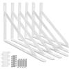 STARVAST Squadra da parete, 10 supporti triangolari (6, bianco, 400 x 250 x 3 mm)