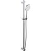 SwissWave - Kit Asta Doccia Reno 700mm con Doccetta 1 Getto e Flessibile 1600mm - Asta Acciaio Inox - Fissaggi Murali Regolabili - Installazione Semplice e Design Moderno - Argento/Cromo