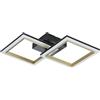 Eglo LED plafoniera Calliera, lampada da soffitto dimmerabile a livelli, luce soggiorno in metallo e plastica nero e ottone, illuminazione calda, 31 x 52,5 cm