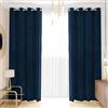 PETTI Artigiani Italiani - Tende Velluto a Pannelli per Interno con Anelli 2 Pezzi 140x280cm, Tenda Velluto Camera da Letto e Soggiorno Oscuranti Isolanti e Moderne, Blu, 100% Made in Italy