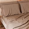 PETTI Artigiani Italiani - Set Lenzuola Cotone Piazza e Mezza Francese 4 Pezzi, Completo Letto con Lenzuolo Sopra, Lenzuolo Sotto con Angoli Elasticizzati e 2 Federe Lenzuola Fango