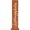 Relaxdays Decorazione da Giardino Effetto ruggine Lieblingsplatz, 71x20x15 cm, Acciaio Corten, Targa Esterni, Marrone