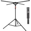 Relaxdays Stendibiancheria Pieghevole Regolabile Fino a 15 kg, Altezza 100-180 cm, Nero